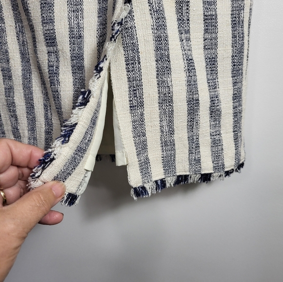 Banana Republic blue & white stripe pencil skirt, women's 0  #2398 - Picture 2 of 8